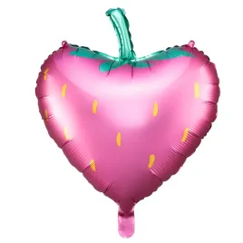 balon-foliowy-truskawka-rozowa-zlote-pestki-45cm