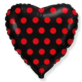 balon-foliowy-serce-czarne-w-czerwone-groszki-48cm