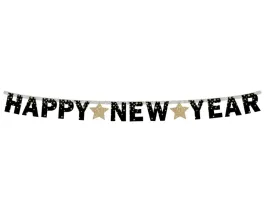 girlanda-papierowa-happy-new-year-zlote-gwiazdki