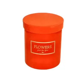 flowerbox-okragly-pomaranczowy-welur-pudelko-na-kwiaty-prezent-155x18cm