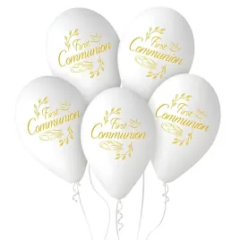 balony-lateksowe-bialo-zlote-first-communion-5szt