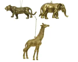 zawieszki-choinkowe-zlote-zyrafa-slon-tygrys-12cm