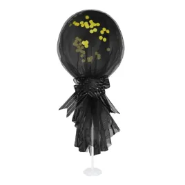 balon-lateksowy-ze-zlotym-konfetti-czarny-tiul-dekoracyjny-na-patyku-68cm