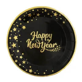 talerzyki-papierowe-happy-new-year-czarny-6szt