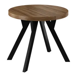 stol-okragly-rozkladany-hunton-ciemny-80-130cm-noga-y-czarna