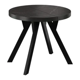 stol-okragly-rozkladany-marmur-czarny-80-130cm-noga-y-czarna