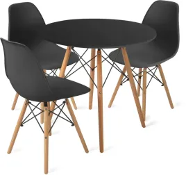 stol-80cm-black-3-krzesla-skandynawskie