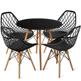 stol-80cm-black-4-krzesla-skandynawskie