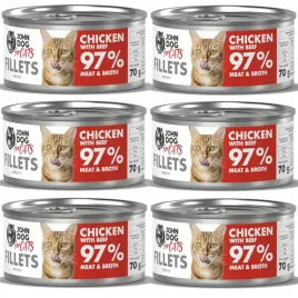 john-dog-for-cats-fillets-kurczak-wolowina-6x70g