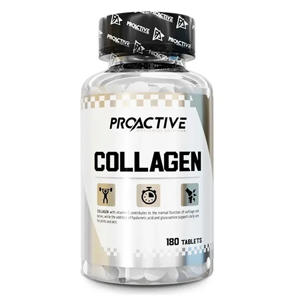Kolagen na stawy ProActive Collagen 180 tab + Witamina C + Glukozamina + HA