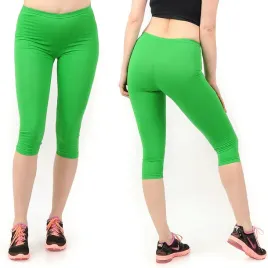 legginsy-damskie-3-4-krotkie-polskie-bawelniane-getry-zielone-l