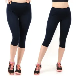 legginsy-damskie-3-4-krotkie-polskie-bawelniane-getry-granatowe-l