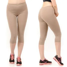 legginsy-damskie-3-4-krotkie-polskie-bawelniane-getry-bezowe-m