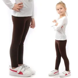 legginsy-dzieciece-dlugie-bawelniane-klasyczne-brazowe-140