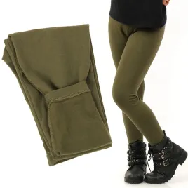 ocieplane-legginsy-dzieciece-polskie-bawelniane-getry-khaki-110