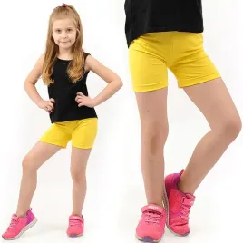 kolarki-dzieciece-legginsy-krotkie-spodenki-getry-zolte-146