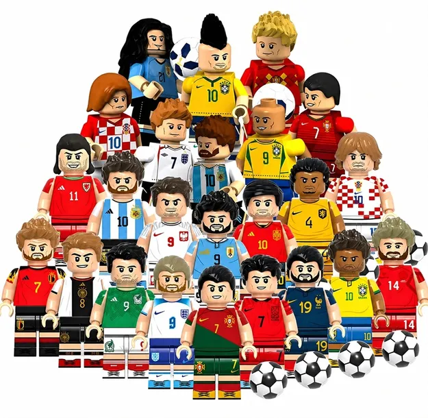 ZESTAW FIGURKI PIŁKA NOŻNA 25EL. MISTRZOSTWA ŚWIATA 2026 KLOCKI YAMAL MESSI