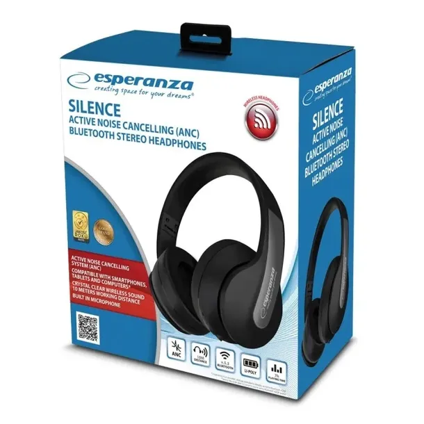 esperanza-sluchawki-bluetooth-anc-silence-eh240-stan-nowy