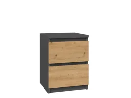 Zdjęcie produktu Nowoczesna Szafka Nocna Malwa z Szufladami ANTRACYT ARTISAN