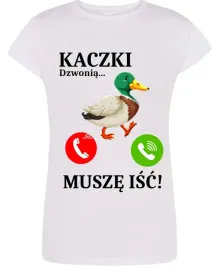 koszulka-t-shirt-damski-nadruk-kaczki-dzwonia-musze-isc-m