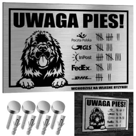 nierdzewna-tabliczka-uwaga-pies-nowofundland-30x20-aluminium