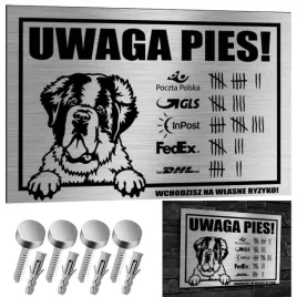 nierdzewna-tabliczka-uwaga-pies-bernardyn-30x20-aluminium