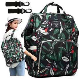 lequeen-plecak-torba-organizer-do-wozka-dla-mamy-taty-liscie-3w1
