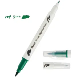 pisak-pentel-dwustronny-brush-sign-pen-twin-zielon