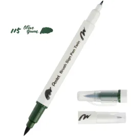pisak-pentel-dwustronny-brush-sign-pen-twin-oliwka
