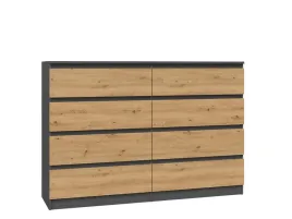 komoda-140-duza-nowoczesna-8-szuflad-dab-artisan-z-antracytem