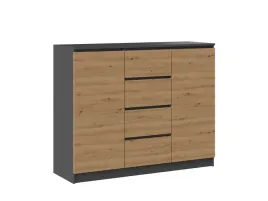 komoda-nowoczesna-120-drzwi-i-szuflady-dab-artisan-z-antracytem