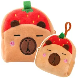 portfelik-pluszowy-z-brelokiem-kapibara-truskawka-czerwona-95-x-8-cm