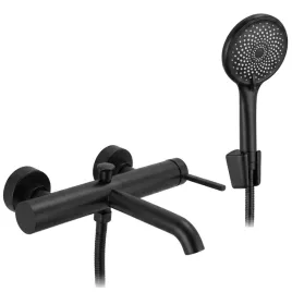 bateria-wannowa-czarna-mat-jednouchwytowa-sluchawka-scienna-rivo-black-mat