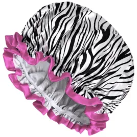 ecarla-wodoodporny-czepek-ochronny-kapielowy-na-wlosy-do-spania-zebra