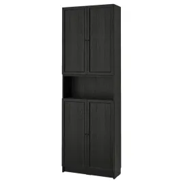 ikea-billy-oxberg-regal-z-drzwiami-nadstawka-czarny-imit-debu-80x30x237-cm