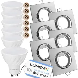zestaw-6x-oprawa-halogenowa-satynowa-kwadrat-zarowka-gu10-led-8w-zimna