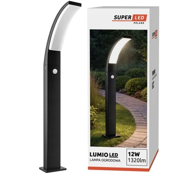 Lampa LED Ogrodowa stojąca Słupek 100 cm 12W LED 1320lm z czujnik PIR