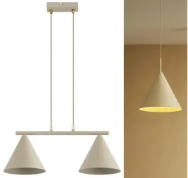lampa-bezowa-sufitowa-wiszaca-zwis-zyrandol-stozek-ecru-bez-cona