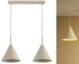 lampa-bezowa-sufitowa-wiszaca-zwis-zyrandol-stozek-ecru-bez-cona