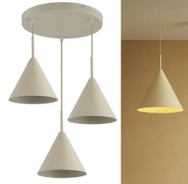 lampa-bezowa-sufitowa-wiszaca-zwis-zyrandol-stozek-ecru-bez-cona