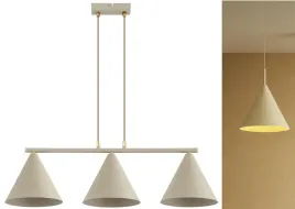 lampa-bezowa-sufitowa-wiszaca-zwis-zyrandol-stozek-ecru-bez-cona