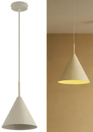 lampa-bezowa-sufitowa-wiszaca-zwis-zyrandol-stozek-ecru-bez-cona