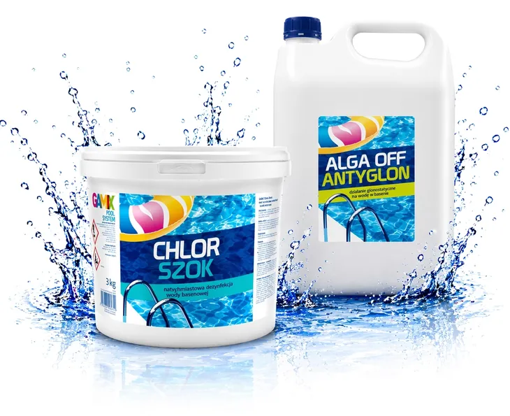 GAMIX ALGA OFF ANTYGLON 4L + CHLOR SZOK 3 KG CHEMIA DO BASENU