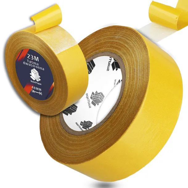 Taśma Dwustronna Mocna Zbrojona Tkaninowa 48mm 23M Przeźroczysta Wytrzymała