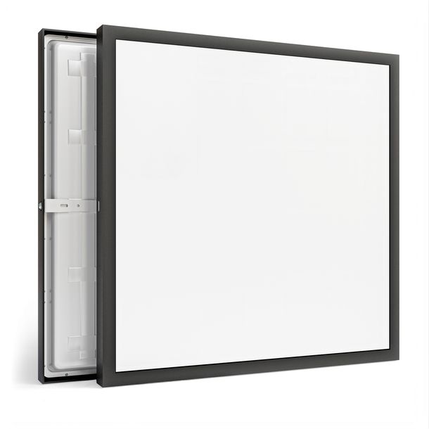 Panel LED Natynkowy 60W Czarny 60x60cm Plafon Lampa Sufitowa Kwadrat