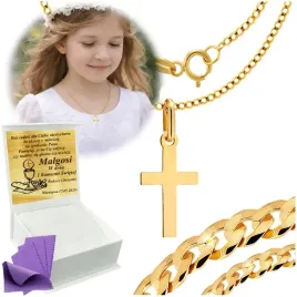 lancuszek-zloty-krzyzyk-naszyjnik-585-na-komunie-chrzest-grawer-gratis-45cm