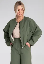 elegancka-kurtka-bomberka-damska-oliwkowozielona-na-suwak-z-kieszeniami-m