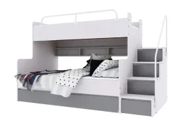 lozko-pietrowe-jsm3-ze-schodami-grafitowy-mat-materac-piankowy-gratis