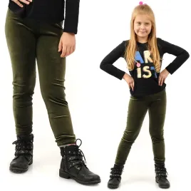 legginsy-dziewczece-welurowe-elastyczne-spodnie-getry-welur-khaki-158