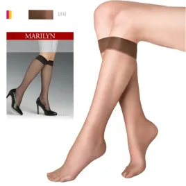 cienkie-podkolanowki-damskie-klasyczne-ufki-marilyn-bronzo-2-pary